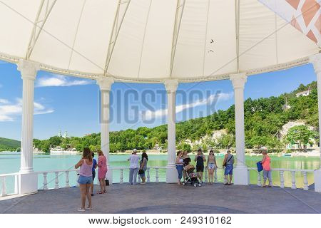 Russia, Krasnodar Region, Novorossiysk, Abrau-durso Village - June 12, 2018: Vacationers On The Prom