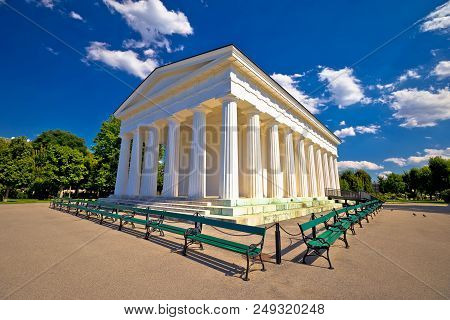 Theseus Temple In Volksgarten Park Of Vienna, Public Park In Capital Of Austria