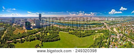 Vienna Skyline And Cityscape Aerial Panoramic View, Capital Of Austria