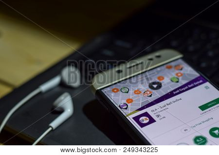 Bekasi, West Java, Indonesia. October 6, 2018 : Olx - Online Shopping Dev App On Smartphone Screen. 
