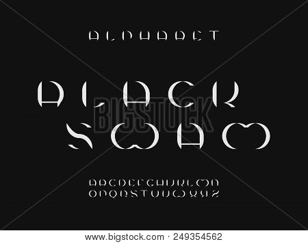 Black Swam Font. Vector Alphabet Letters. Typeface Design.