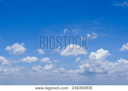 Many White Clouds With Blue Sky In The Morning Time Which It Can Make Freshness And Comfortable.