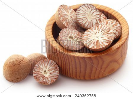 Closeup Of Betel Nut Over White Background