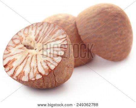 Closeup Of Betel Nut Over White Background