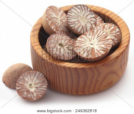 Closeup Of Betel Nut Over White Background