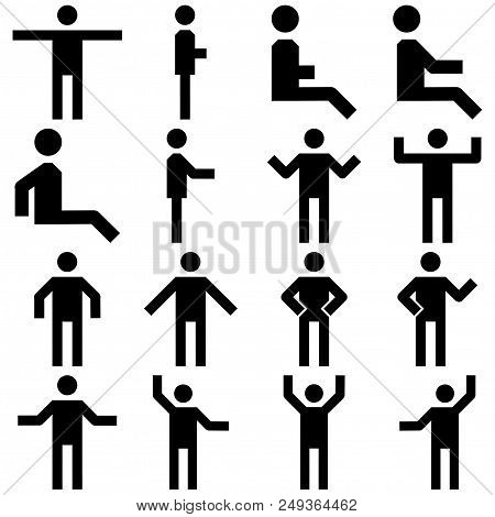 Vector Image Set Of Posture People Icons, Vector Illustration