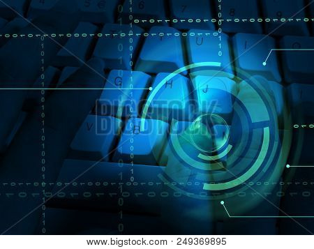 Cybersecurity Business Cyber Security Manager 3D Illustration