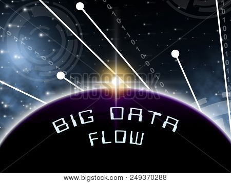 Bigdata Flow Stream Of Big Data 3D Illustration