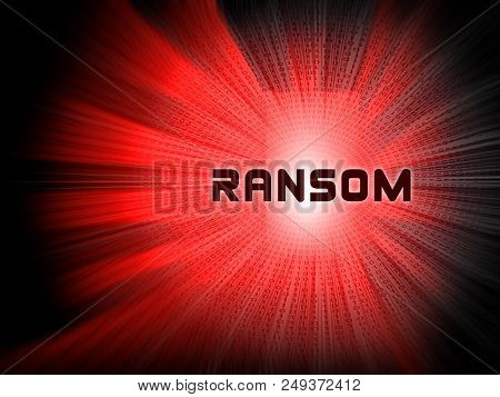 Ransom Computer Hacker Data Extortion 2D Illustration