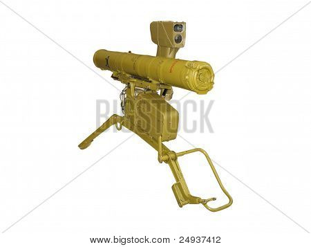 Rosyjskie rakiety przeciwpancerne Launcher na białym tle nad białym