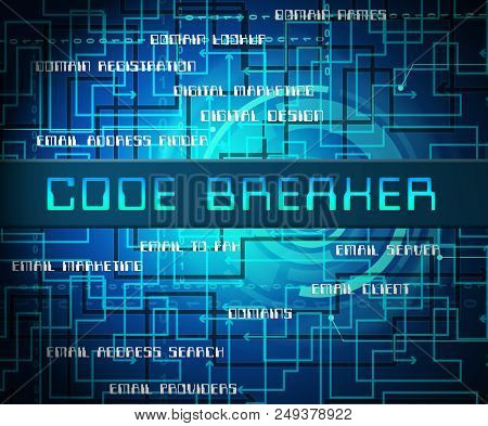 Code Breaker Decoded Data Hack 2D Illustration