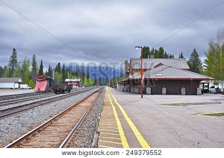 View Of Banff Railway Station. Alberta. Canada.