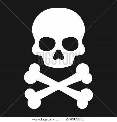 Crossbones, Death Skull, Danger Or Poison Flat Icon For Apps And Websites