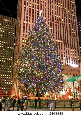 der Weihnachts-Dekorationen im Rockefeller center