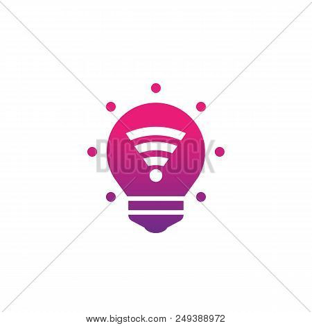 Smart Led Light Bulb Icon, Vector Pictogram, Eps 10 File, Easy To Edit
