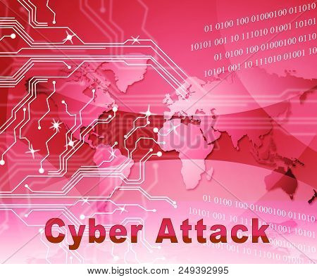 Cyberattack Malicious Cyber Hack Attack 2D Illustration