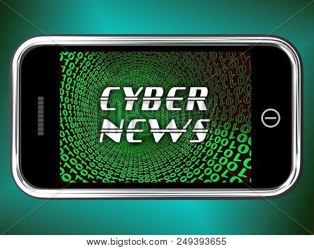 Cyber News Breaking Digital Headlines 3D Rendering
