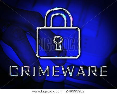 Crimeware Digital Cyber Hack Exploit 2D Illustration