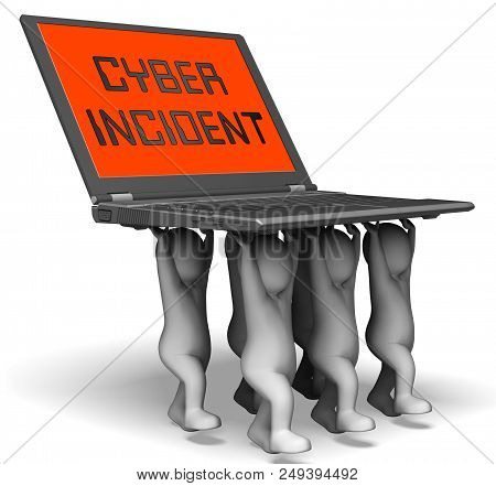 Cyber Incident Data Attack Alert 3D Rendering