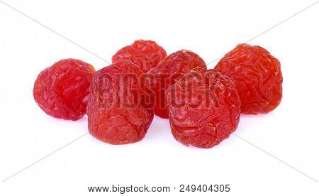 Dried Preserved Chinese Plum Or Dried Fruits On White Background