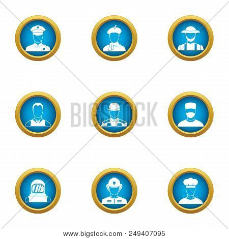 Countenance Icons Set. Flat Set Of 9 Countenance Vector Icons For Web Isolated On White Background