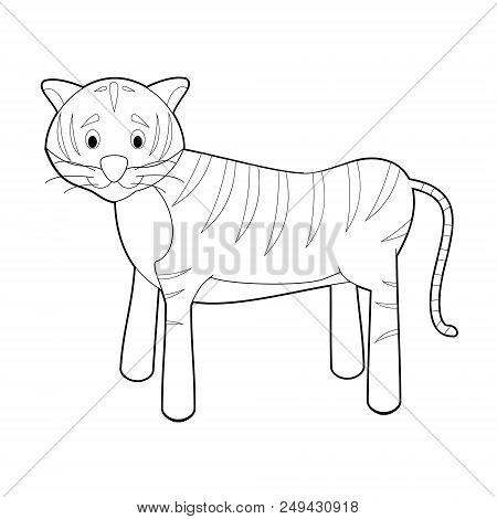 Easy Coloring Drawings Of Animals For Little Kids: Tiger