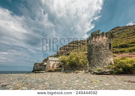 Genoese Tower At Negru On Cap Corse In Corsica