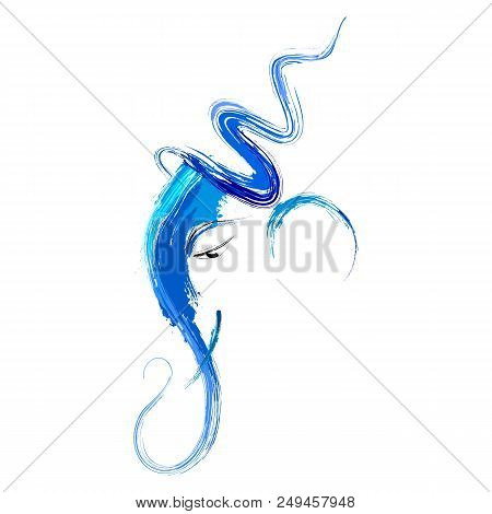 Illustration Of Hindu God Lord Ganesha Blue