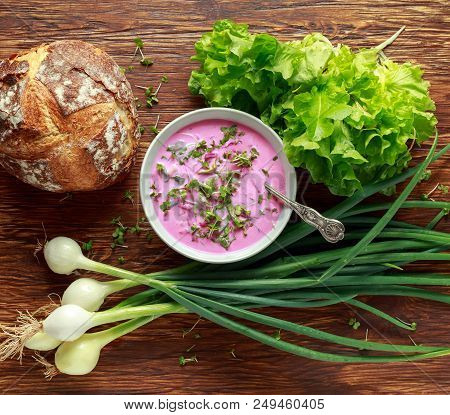 Traditional Russian And East European Summer Cold Soup For Hot Weather.