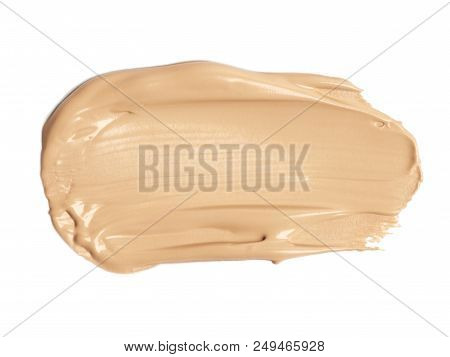 Close Up Foundation Color Sample On White Background