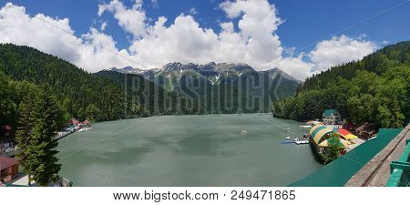 View From The Observation Deck On Lake Ritsa In Abkhazia