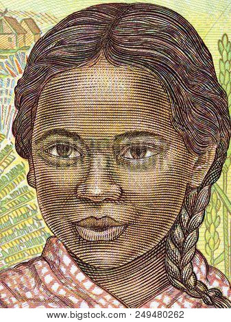Young Malagasy Girl, A Portrait From Malagasy Money
