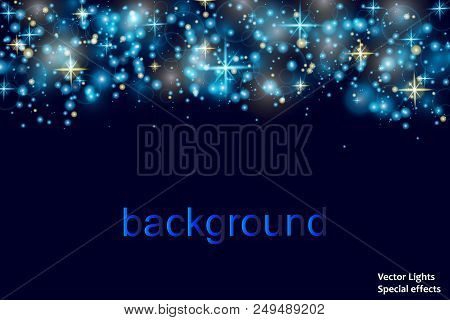 Magic Space. Abstract Universe Background. Blue Background And Shining Stars. Vector Illustration .e