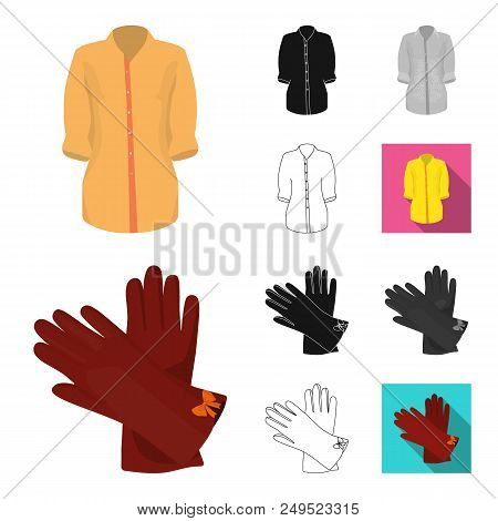 Women Clothing Cartoon, Black, Flat, Monochrome, Outline Icons In Set Collection For Design.clothing