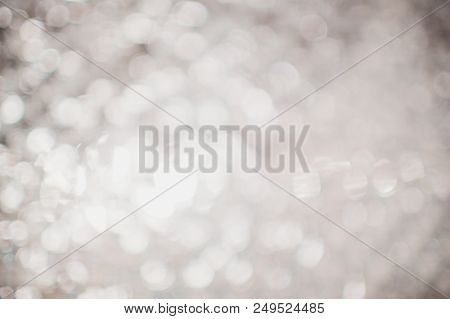 Sparkling Spots Of Figured Bokeh - Shining White Stars, Metal Surface Is Not In Focus, The Backgroun