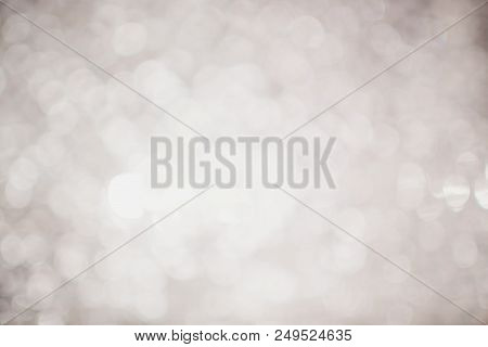 Sparkling Spots Of Figured Bokeh - Shining White Stars, Metal Surface Is Not In Focus, The Backgroun