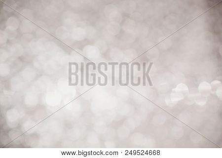 Sparkling Spots Of Figured Bokeh - Shining White Stars, Metal Surface Is Not In Focus, The Backgroun