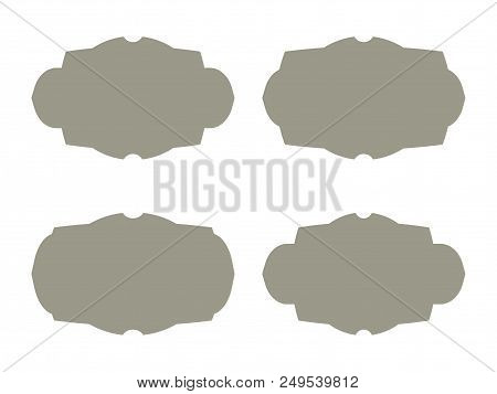 Dark Contours Vector Panno Boards Labels Tags Signs Objects Isolated On White Background