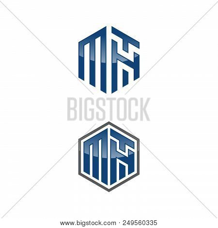 Hexagon Letter Mth Graphic Vector For Web Icon Or Smartphone App. Hexagon Geometric Concept Design. 
