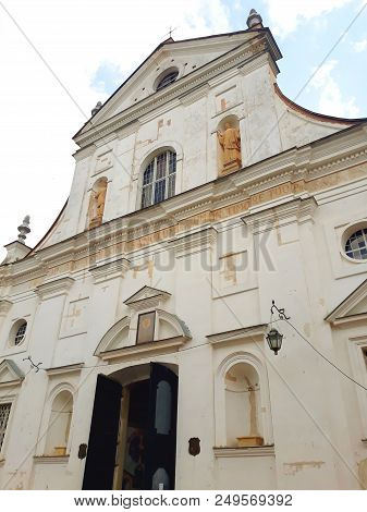 Nesvizh, Belarus - July 13, 2018: Corpus Christi Church, An Architectural Monument Of Early Baroque