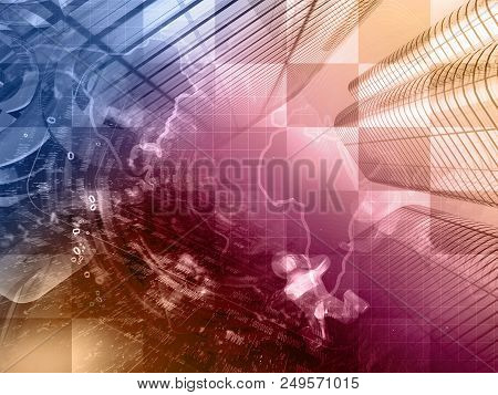 Abstract Digital Background - Digits, Map And Mans.