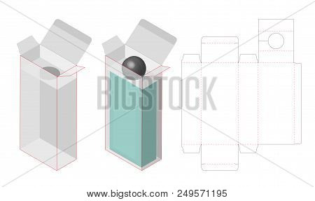 Cosmetic Box With Bottle Tube Neck Lock Dieline