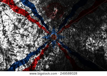 Assyria Grunge Flag On Old Dirty Wall, Dependent Territory Flag