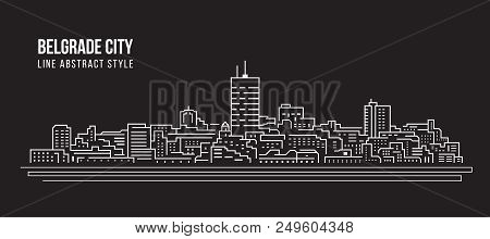 Cityscape Building Line Art Vector Illustration Design - Belgrade City