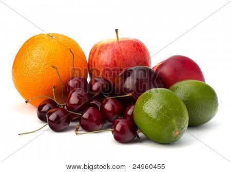 Fruit verscheidenheid geïsoleerd op witte achtergrond