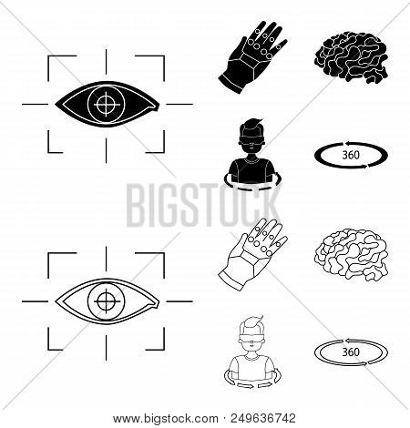 Technology, Innovation, Man, Complemented .virtual Reality Set Collection Icons In Black, Outline St