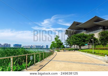 Wuxi, China - June 21, 2018: Wuxi Grand Theatre Is Located In Taihu New City, Wuxi City, With A Tota