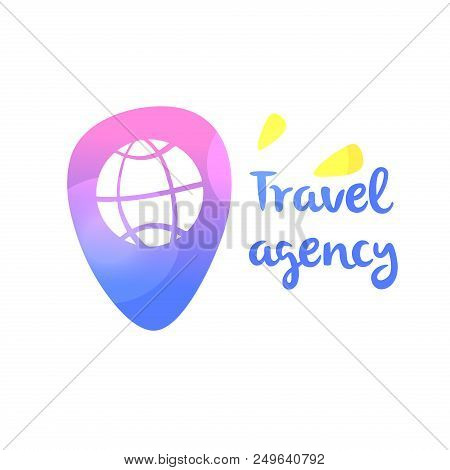 Template Logo For Travel Agency. Point Map Check Location In Navigation. Concept Near Me. Geolocatio