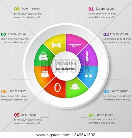 Infographic Design Template With Dressing Icons, Stock Vector