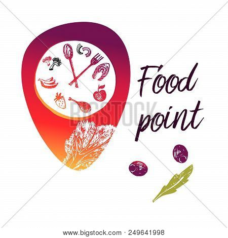 Concept Food Point Vector Photo Free Trial Stock Concept Food Point Template Logo Sign Badge For Cafe Restaurant